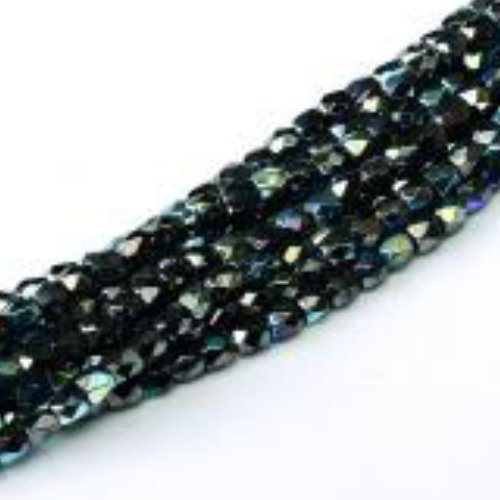 2mm Fire Polish Bead - Jet Hematite AB - 23980-14400 2870