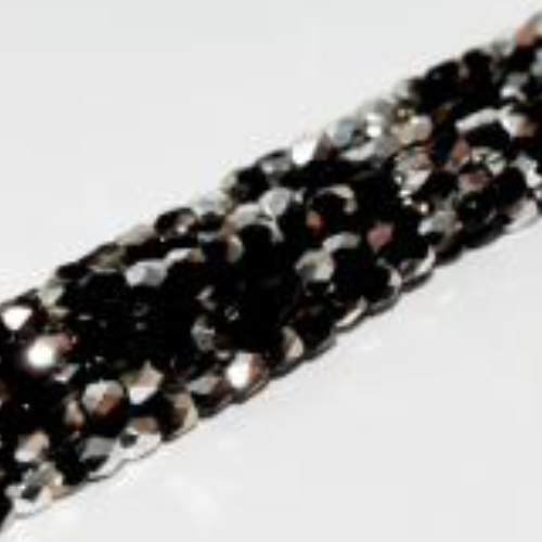 2mm Fire Polish Bead - Jet Labrador - 23980-27001 - 50 Piece Bag