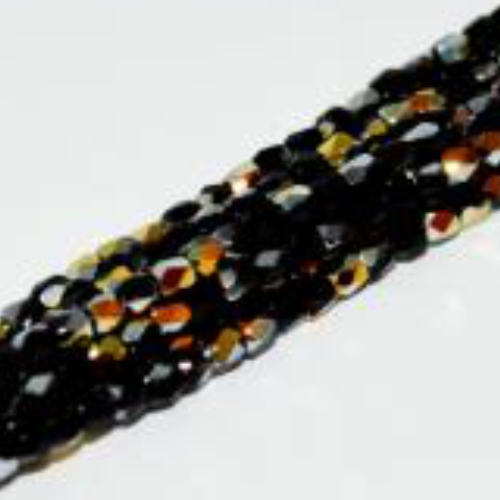 2mm Fire Polish Bead - Jet Marea - 23980-28001 - 50 Piece Bag