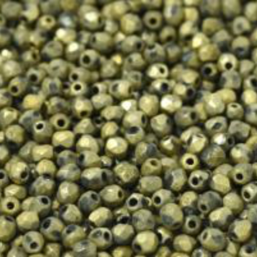 3mm Fire Polish Bead - Crystal Etched Dark Amber Full - 00030-26480D