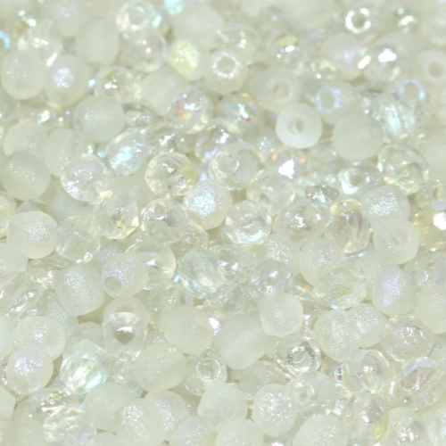 3mm Fire Polish Bead - Crystal Etched Green Rainbow - 00030-98589