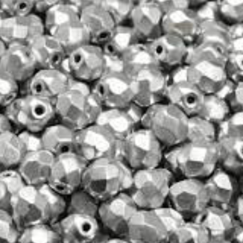 3mm Fire Polish Bead - Aluminium Silver  - 01700