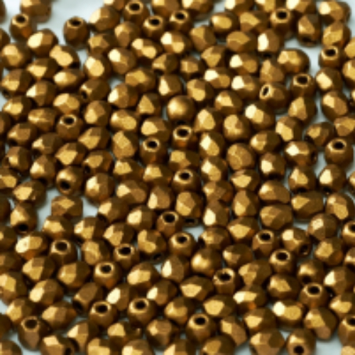 3mm Fire Polish Bead - Brass Gold  - 01740