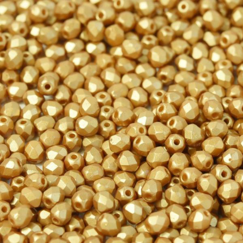 3mm Fire Polish Bead - Alabaster Pastel Amber - 02010-25003 - 50 Piece Bag