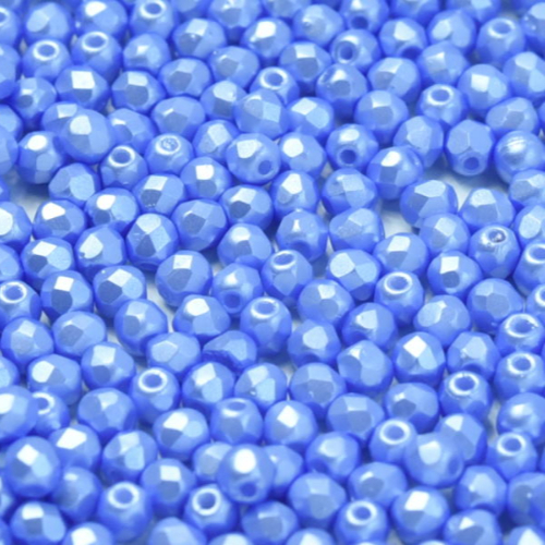 3mm Fire Polish Bead - Alabaster Pastel Light Sapphire - 02010-25014