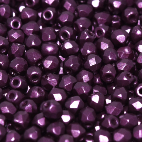 3mm Fire Polish Bead - Alabaster Pastel Bordeaux - 02010-25032