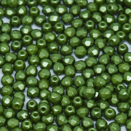 3mm Fire Polish Bead - Alabaster Pastel Olivine - 02010-25034