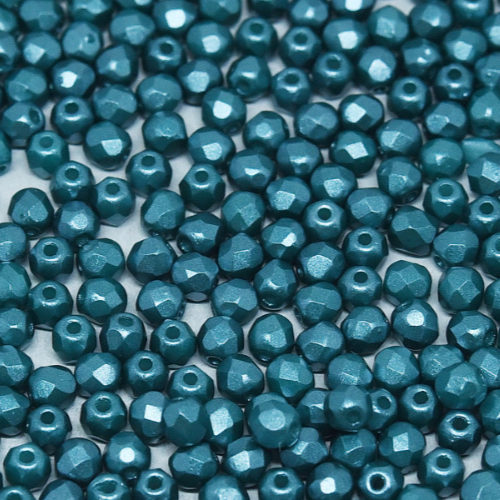 3mm Fire Polish Bead - Alabaster Pastel Emerald - 02010-25043