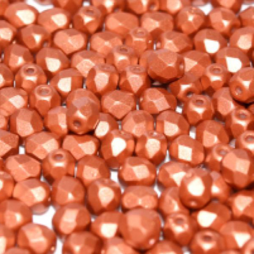 3mm Fire Polish Bead - Alabaster Metallic Bronze - 02010-29410