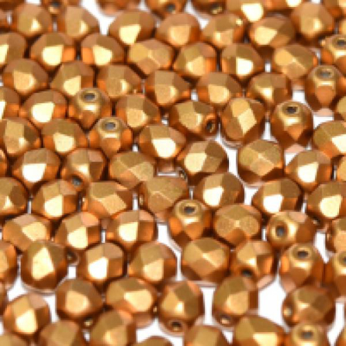 3mm Fire Polish Bead - Alabaster Metallic Brass - 02010-29415