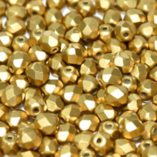 3mm Fire Polish Bead - Alabaster Metallic Olivine - 02010-29418 - 50 Piece Bag