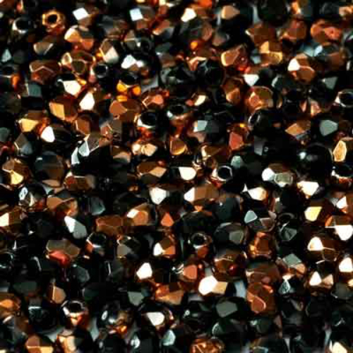 3mm Fire Polish Bead - Jet Sunset - 23980-27137 - 50 Piece Bag
