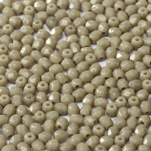 3mm Fire Polish Bead - Opaque Grey  - 43030