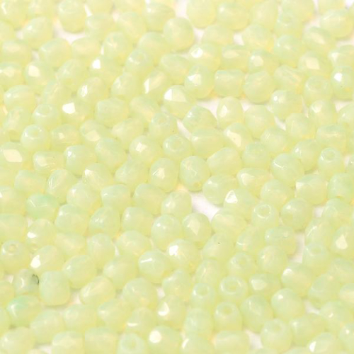 3mm Fire Polish Bead - Milky Peridot  - 51200