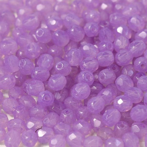 4mm Fire Polish Bead - Crystal Milky Purple - 00030-20021