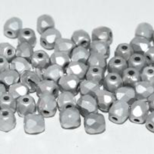 4mm Fire Polish Bead - Crystal Labrador Full Matted - 00030-27070 - 50 Piece Bag
