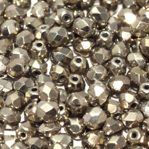 4mm Fire Polish Bead - Crystal Argentic Full - 00030-27500