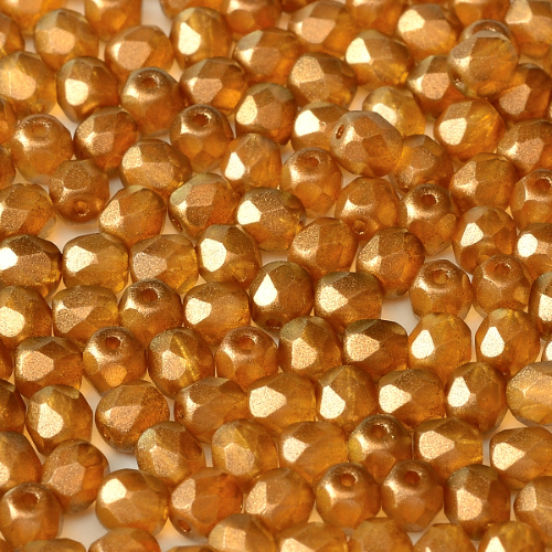 4mm Fire Polish Bead - Crystal GT Sandalwood - 00030-29253 - 50 Piece Bag