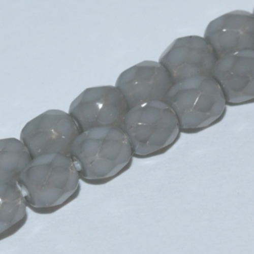 4mm Fire Polish Bead - Crystal Opal Grey - 00030-37435 - 50 Piece Bag