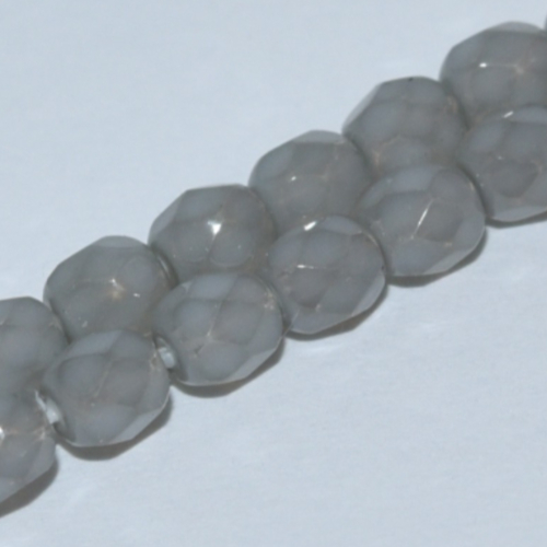 4mm Fire Polish Bead - Crystal Opal Grey - 00030-37435