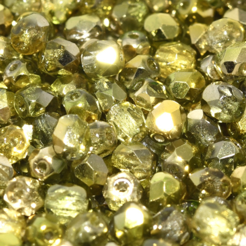 4mm Fire Polish Bead - Crystal Sunny Magic Citrus - 00030-98006 - 50 Piece Bag