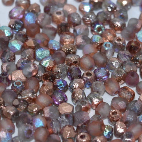 4mm Fire Polish Bead - Crystal Etched Copper Rainbow - 00030-98583