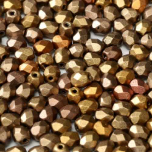 4mm Fire Polish Bead - Metallic Mix  - 01610