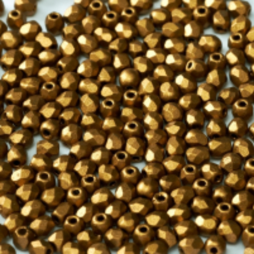 4mm Fire Polish Bead - Brass Gold  - 01740 - 50 Piece Bag