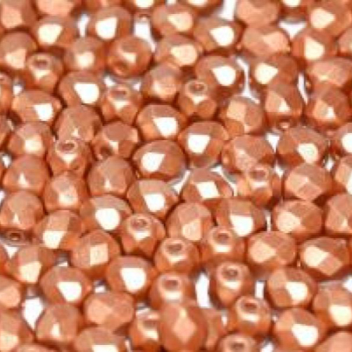 4mm Fire Polish Bead - Alabaster Metallic Copper - 02010-29412 - 50 Piece Bag