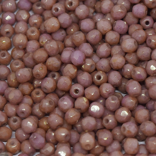 4mm Fire Polish Bead - Chalk White Red Luster - 03000-14495 - 50 Piece Bag