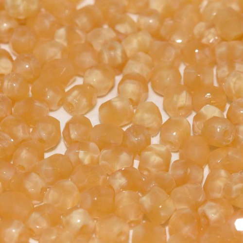 4mm Fire Polish Bead - Amber Half Matte  - 11120 - 50 Piece Bag
