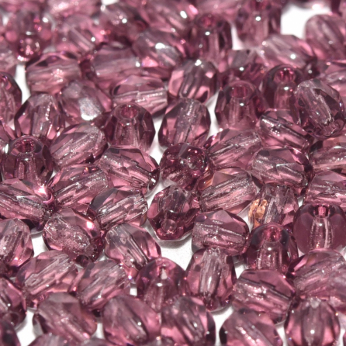 4mm Fire Polish Bead - Dark Amethyst  - 20060