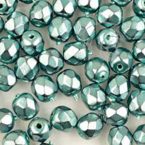 4mm Fire Polish Bead - Jet Heavy Metal Comet - 23980-34646 - 50 Piece Bag