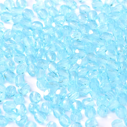 4mm Fire Polish Bead - Aqua - 60010