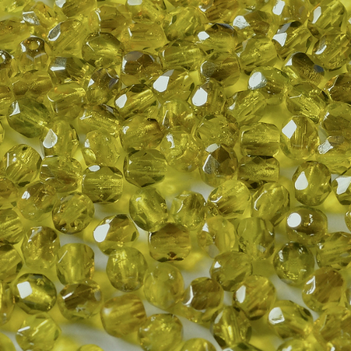 4mm Fire Polish Bead - Amber Chrome - 80020-27401 - 50 Piece Bag