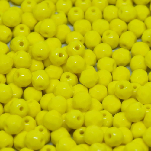 4mm Fire Polish Bead - Lemon  - 83120 - 50 Piece Bag