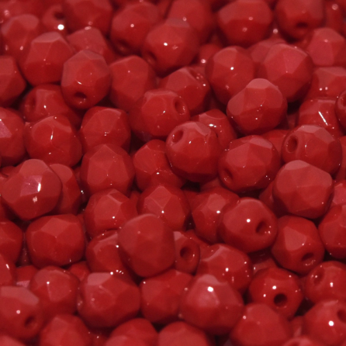 4mm Fire Polish Bead - Opaque Dark Red - 93220