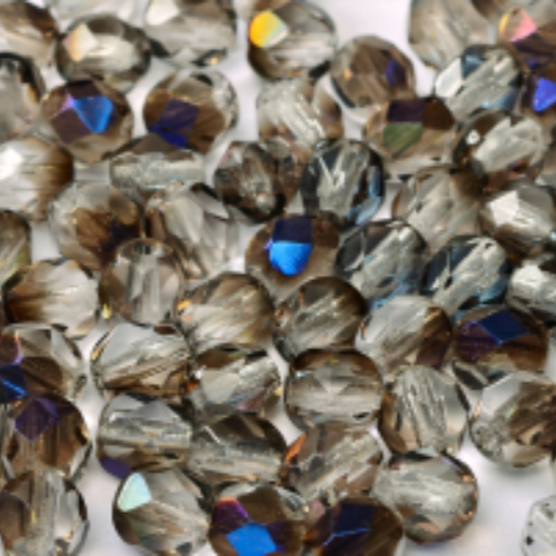 6mm Fire Polish Bead - Crystal Azuro - 00030-22201 - 30 Piece Bag