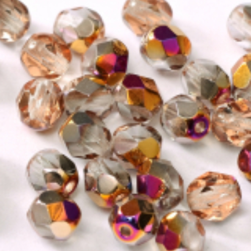 6mm Fire Polish Bead - Crystal Sliperit - 00030-29500