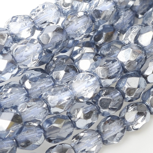 6mm Fire Polish Bead - Crystal Sky Metallic Ice - 00030-67332 - 30 Piece Bag