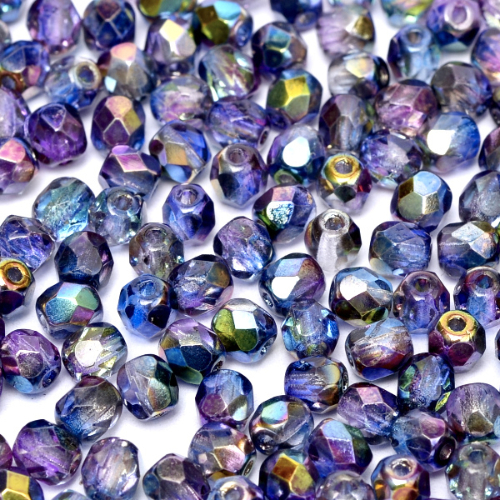6mm Fire Polish Bead - Crystal Magic Blue - 00030-95100 - 30 Piece Bag