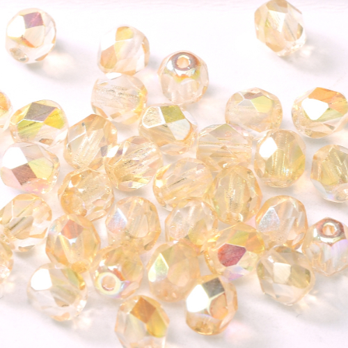 6mm Fire Polish Bead - Crystal Yellow Rainbow - 00030-98531