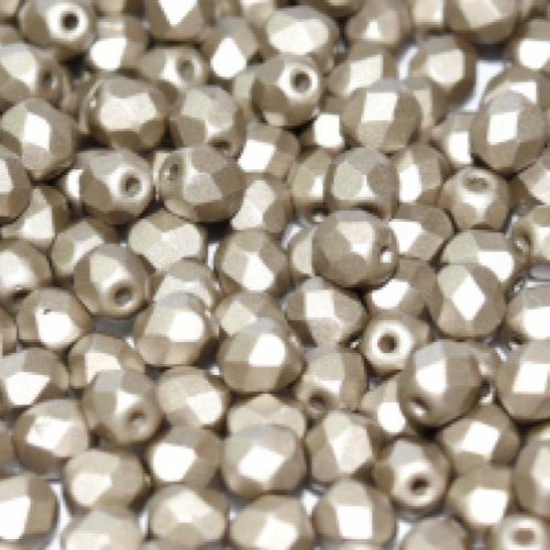 6mm Fire Polish Bead - Alabaster Metallic Grey - 02010-29416