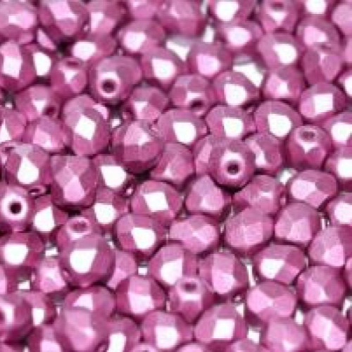6mm Fire Polish Bead - Alabaster Metallic Lilac - 02010-29428 - 30 Piece Bag