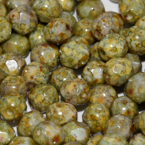 6mm Fire Polish Bead - Chalk White Vintage - 03000-15657 - 30 Piece Bag