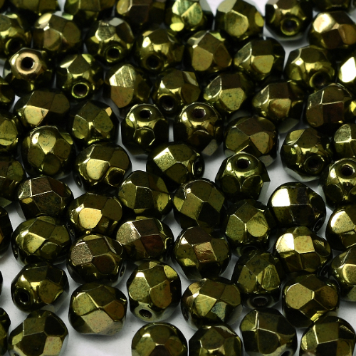 6mm Fire Polish Bead - Jet Red Luster - 23980-14495 - 30 Piece Bag