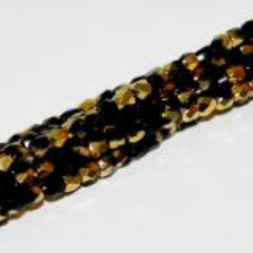 6mm Fire Polish Bead - Jet Amber - 23980-26441 - 30 Piece Bag