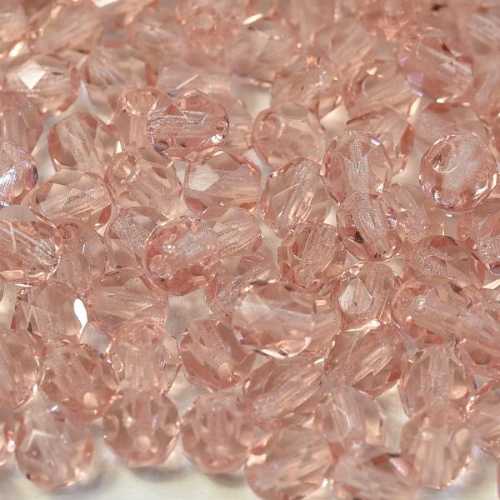 6mm Fire Polish Bead - Rosaline  - 70130 - 30 Piece Bag