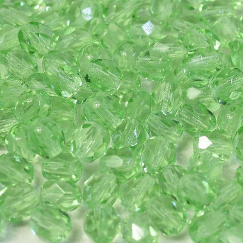 8mm Fire Polish Bead - Light Peridot  - 50500 - 20 Piece Bag