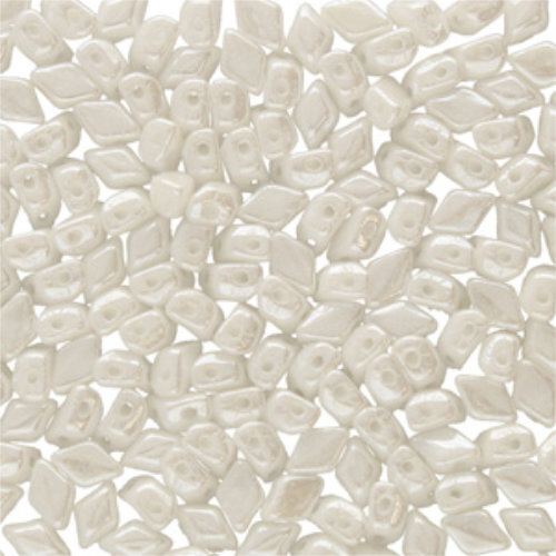 Mini Gem Duo 6mm x 4mm - GD6403000-14400 - Chalk White Luster